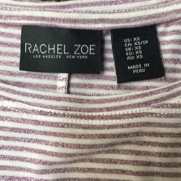 Rachel Zoe purple white stripe dolman top Size XS - Picture 3 of 6